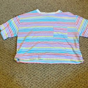 Cute pastel striped crop top